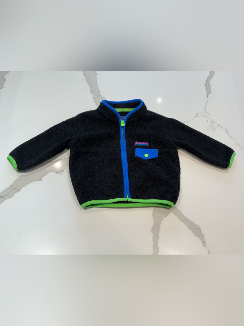 GAP Original Arctic Fleece Reissue Baby 6-12m Black W/neon  Vtg Y2K Style
